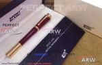 Perfect Replica Mont Blanc Monaco Princess Gold Clip Red Rollerball AAA